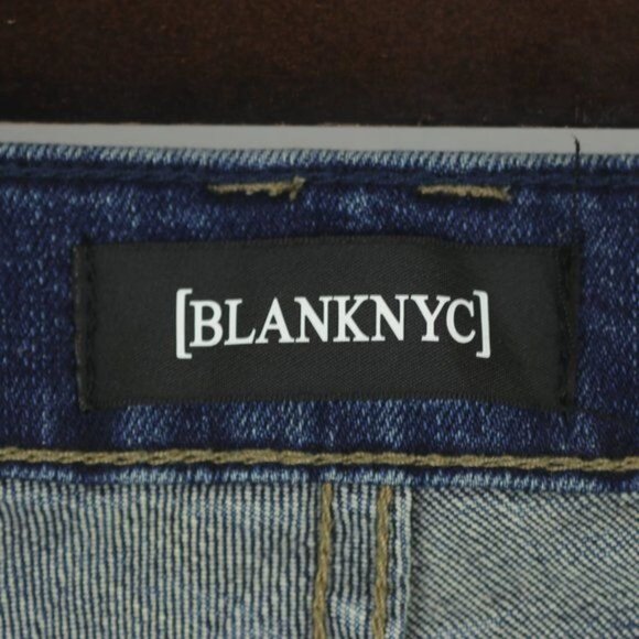 Blank NYC Horatio Men's Size 31 Blue Denim Tuxedo Stripe Skinny Jeans - Picture 7 of 11